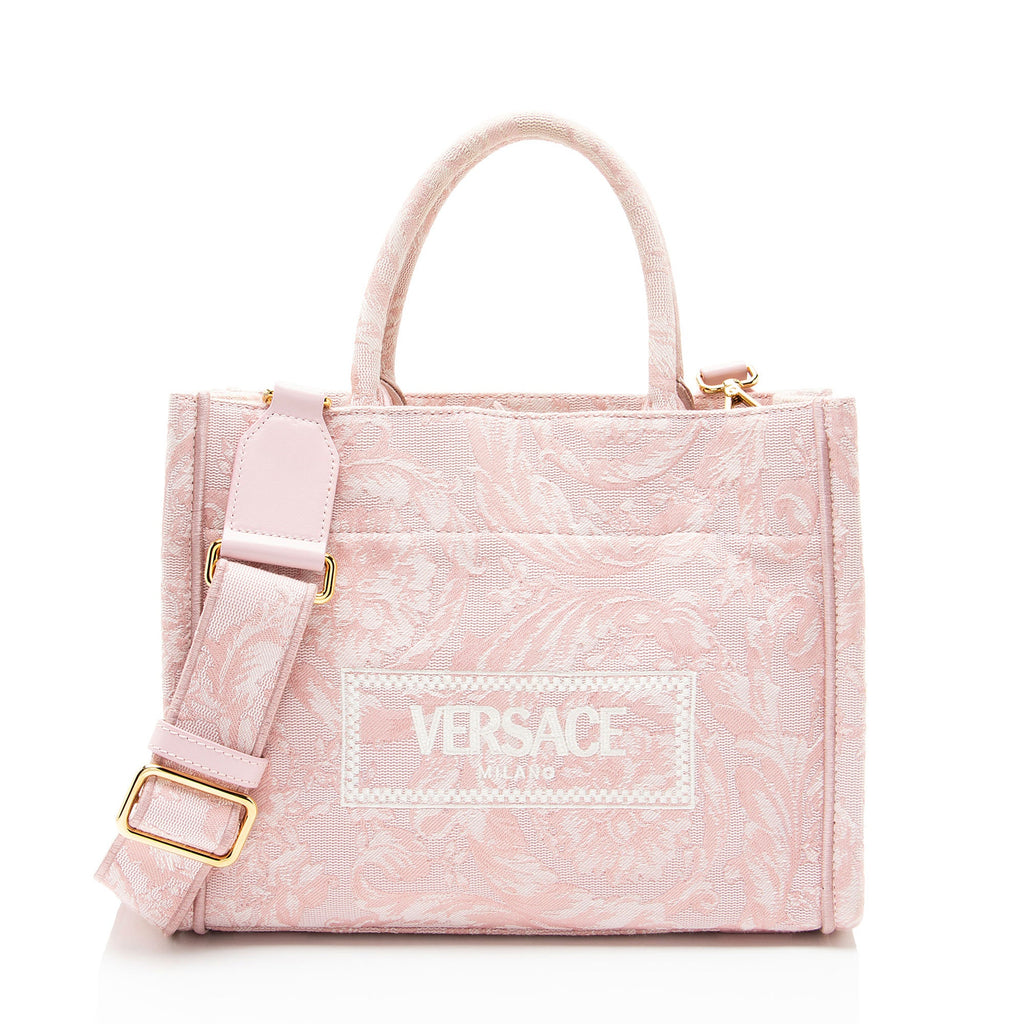Versace Logo Canvas Barocco Athena Small Tote
