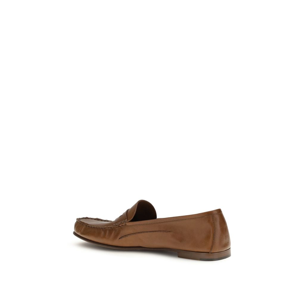Versace Calf Leather Bos Taurus Slip-On Men's Loafers