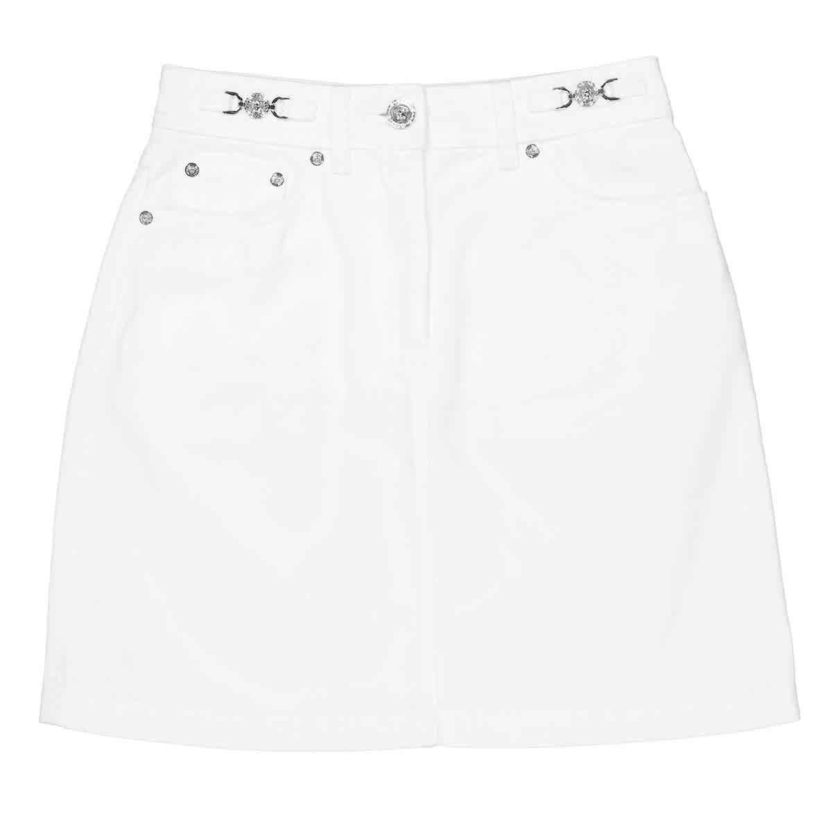 Versace Cotton Denim A-Line Skirt