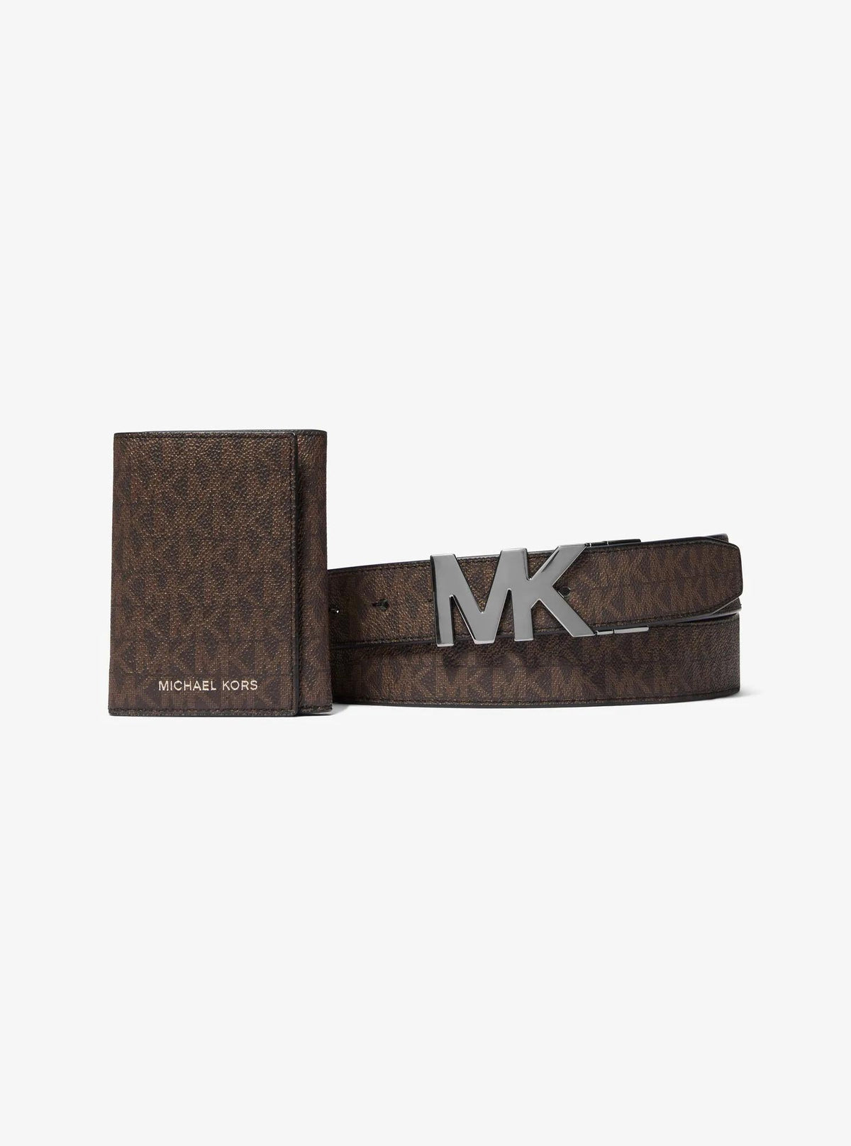 Signature Logo Tri-Fold Card Case and Belt Gift Set