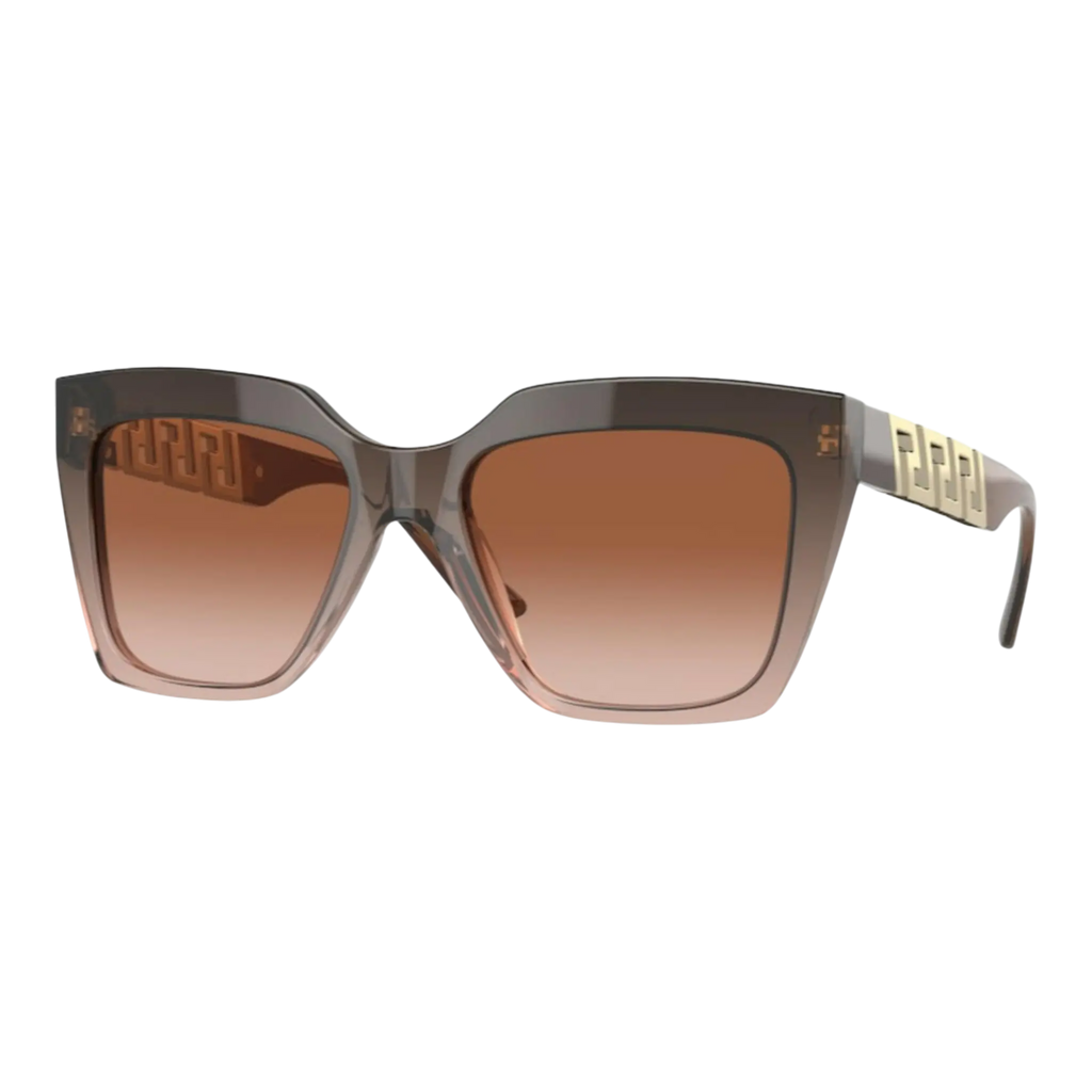Versace La Greca Sunglasses in Brown Transparent/Gradient Beige | Women