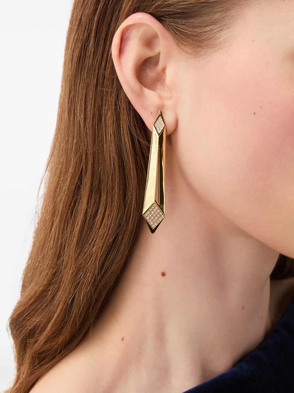 Gold Crystal Geometric Earrings