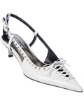 Versace Laced Pin-Point Leather Slingback Pump