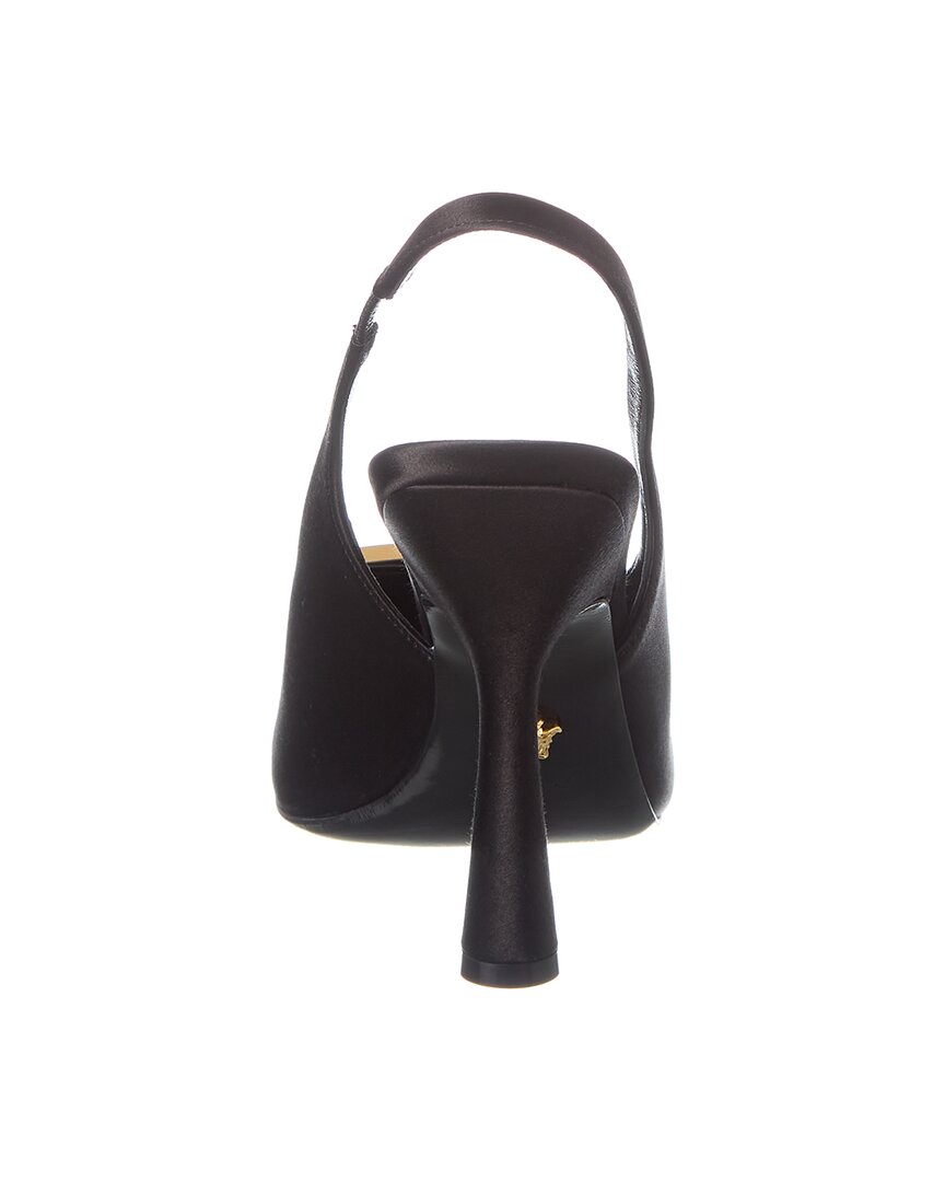 Versace Medusa Plaque Satin Slingback Sandal