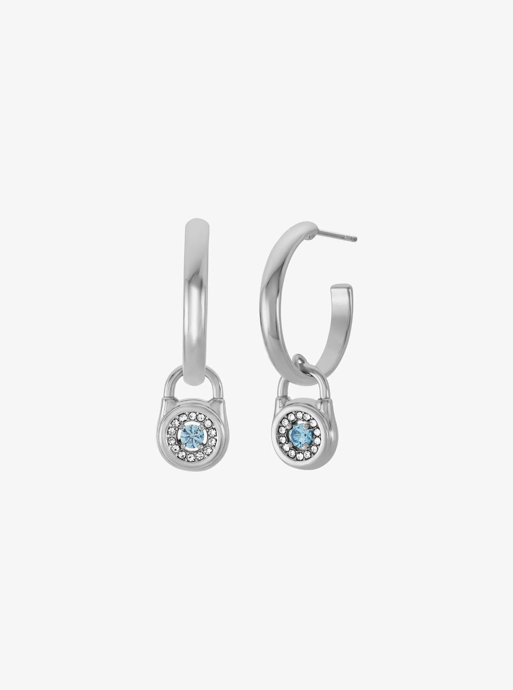 Pavé Lock Hoop Earrings