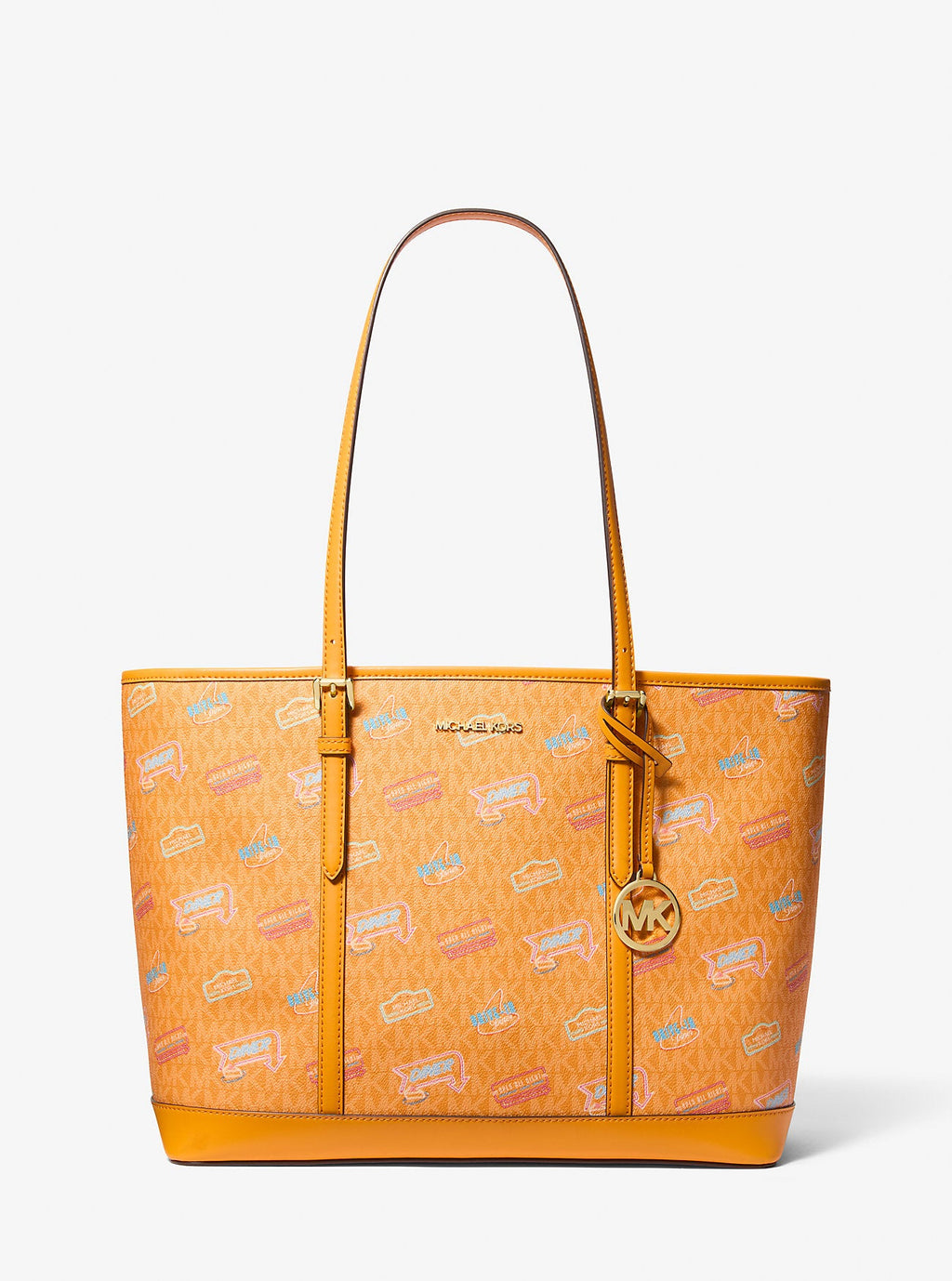 Jet Set Large Printed Signature Logo Tote Bag