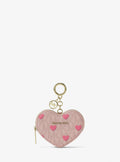 Jet Set Small Printed Signature Logo Heart Coin Pouch