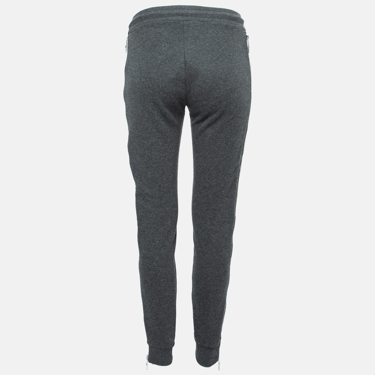 Versus Versace Grey Cotton Zip Detail Logo Tape Trimmed Joggers
