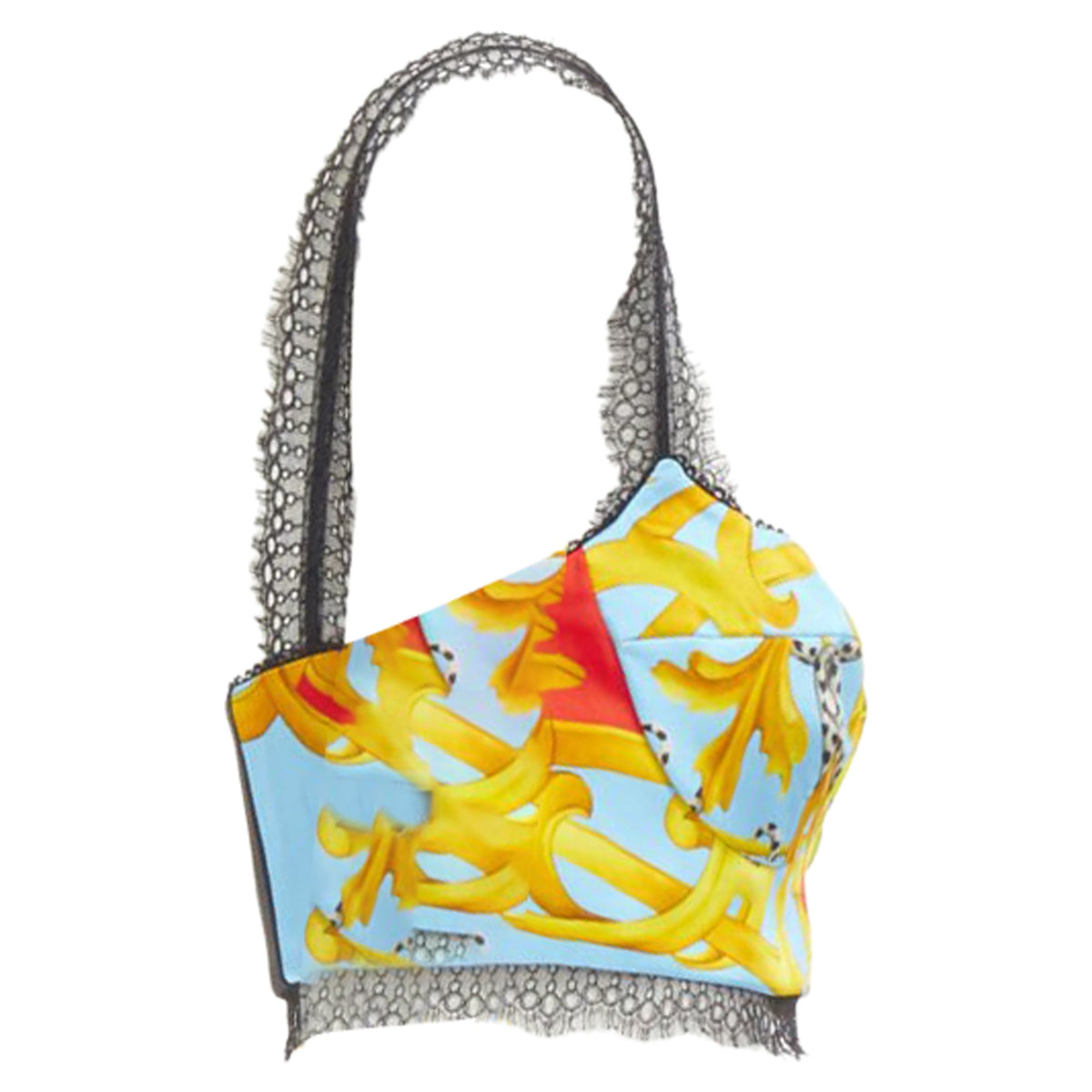 Versace Barocco Acanthus Pop Lace Bustier Top