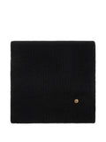 Soft Wool Knit Scarf With Gold Emblem