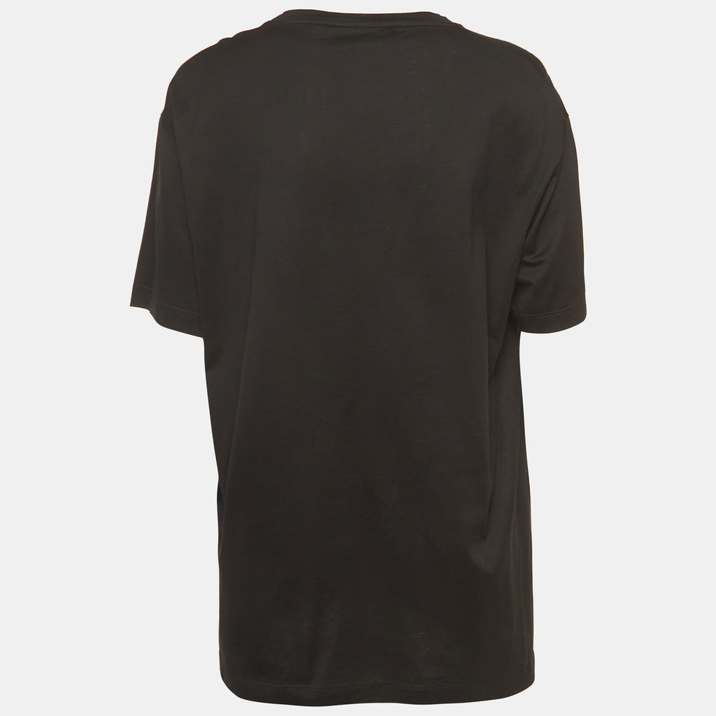Versace Tribute Black Logo Cotton T-Shirt