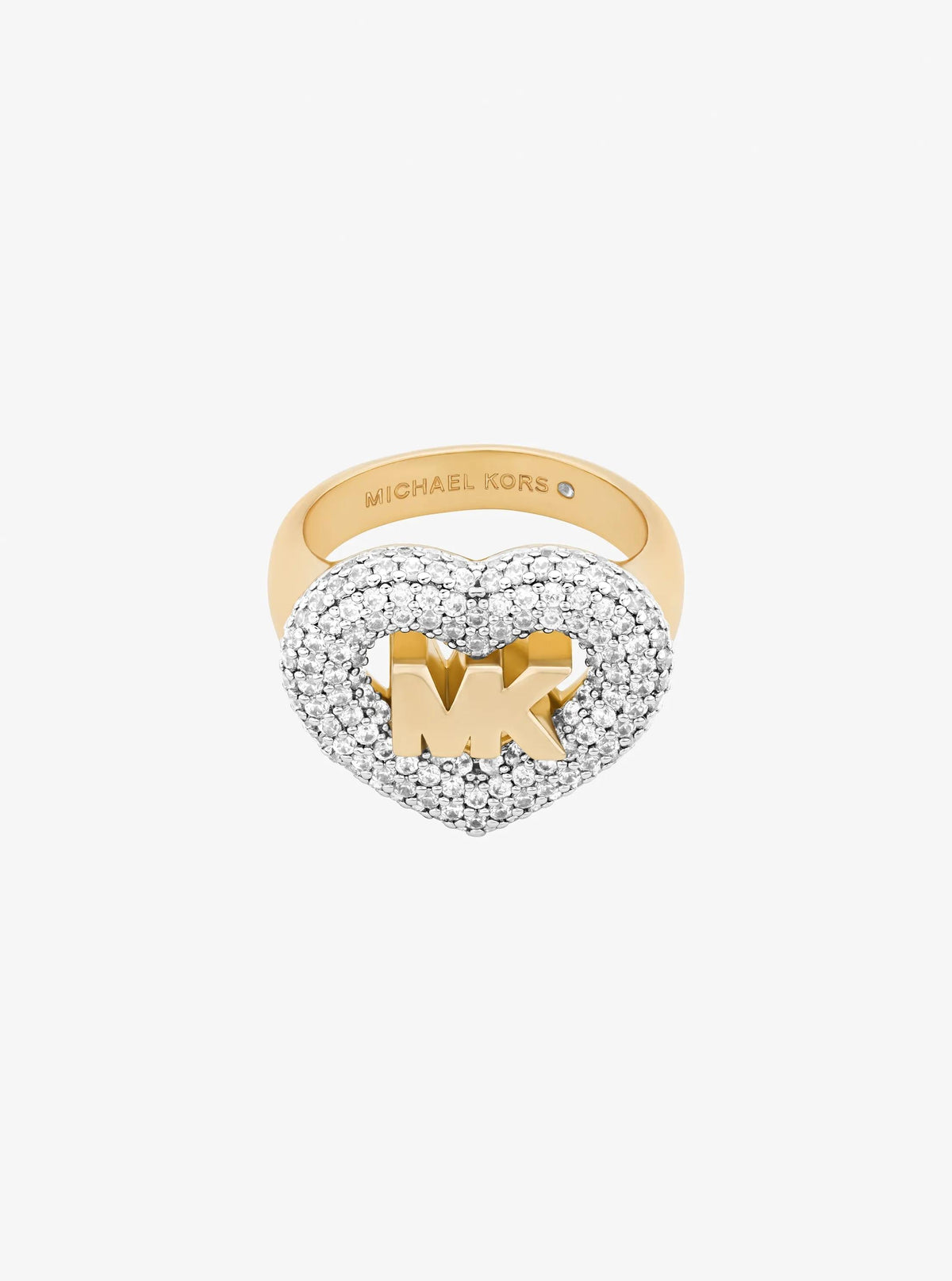 Logo and Pavé Heart Ring