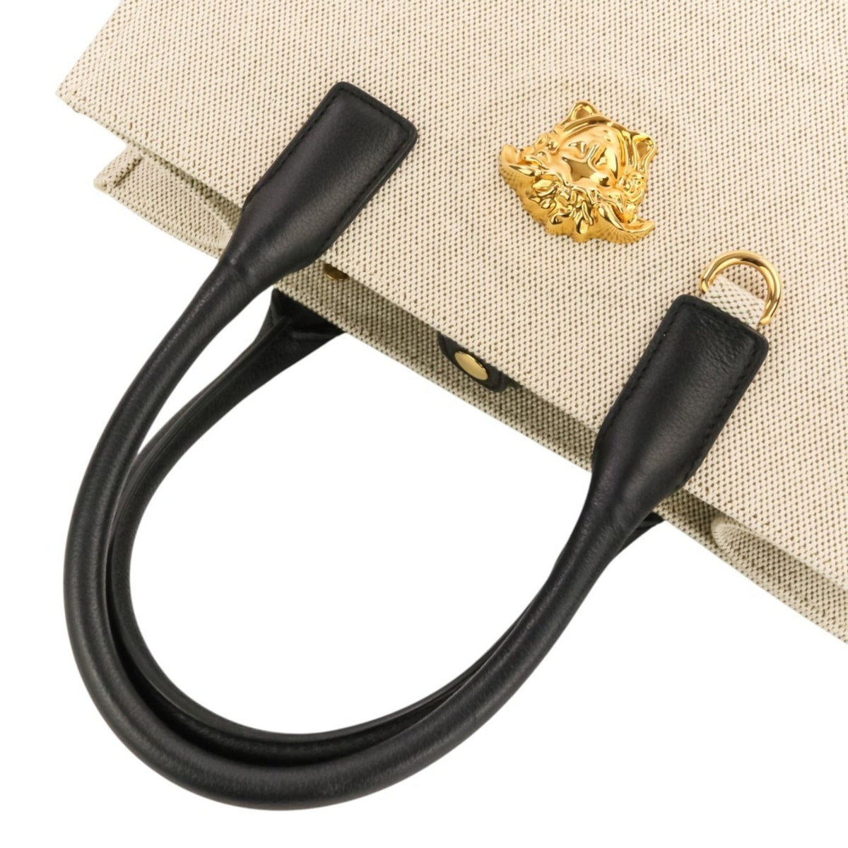 Versace Cotton Handbag Tote Bag (Pre-Owned)