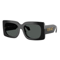 Versace Sunglasses Square Full Rim, Shiny Black Frame And Dark Grey Lens Ve4496Ugb1/87