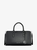 Arden Medium Pebbled Leather and Signature Logo Top-Zip Satchel