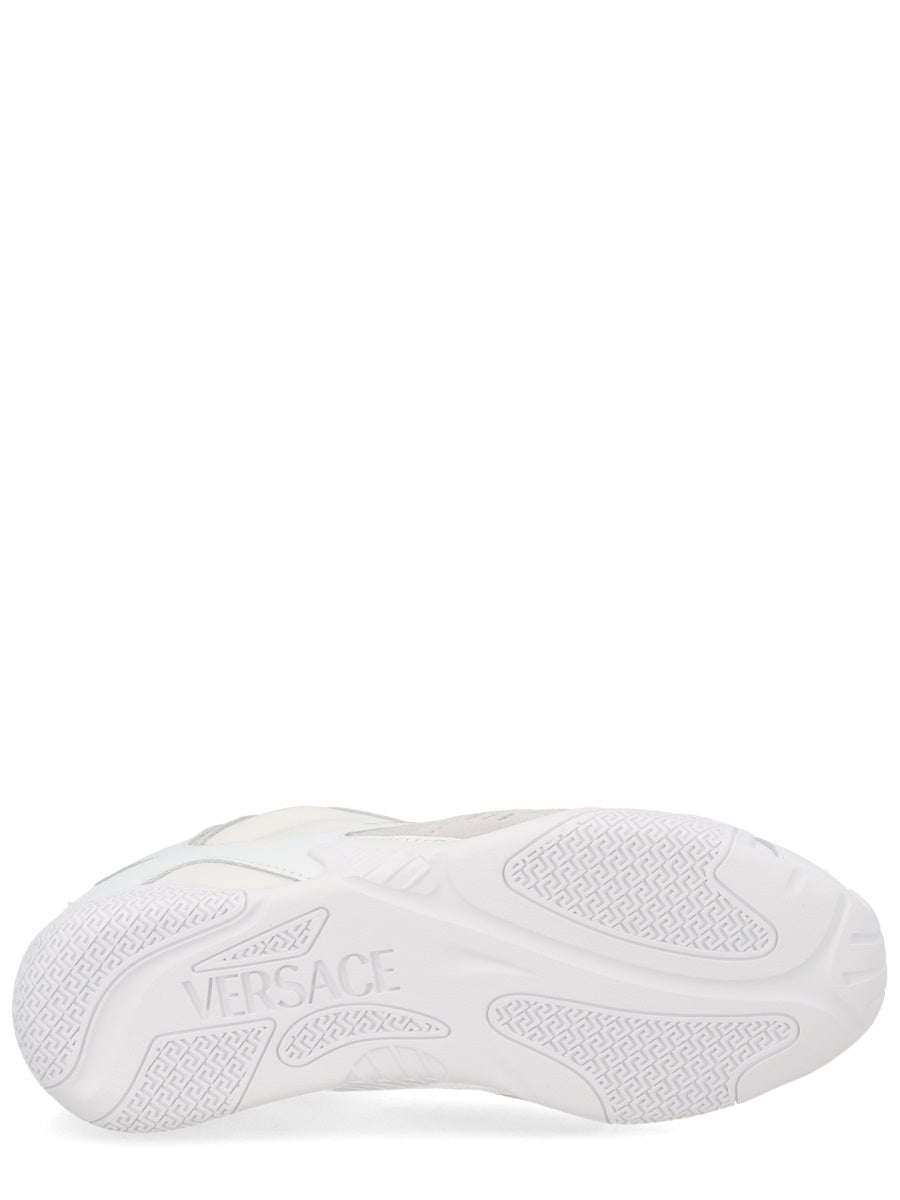 White Galaxia Layered Calf Leather Sneakers
