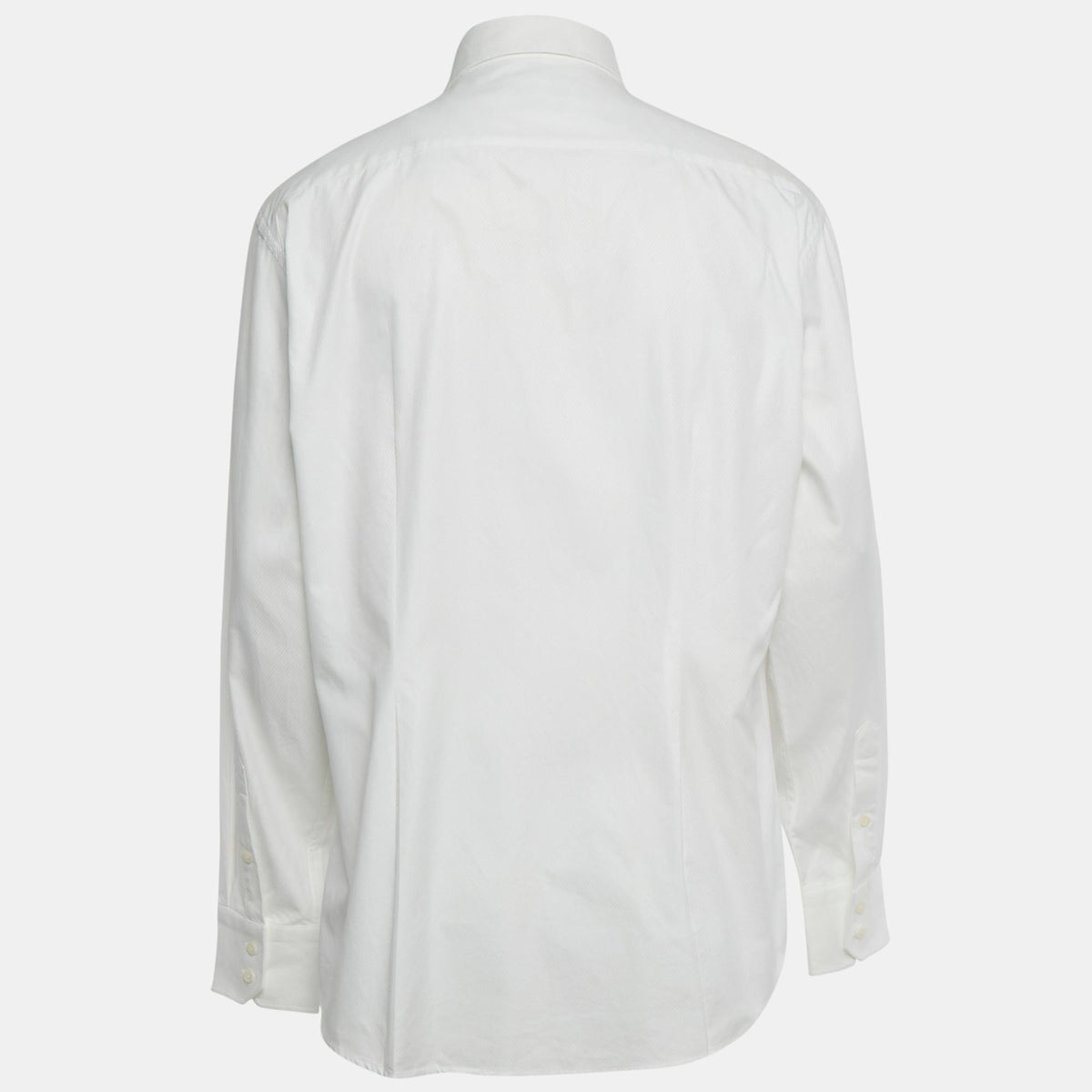 Versace Collection White Textured Cotton Long Sleeve Shirt