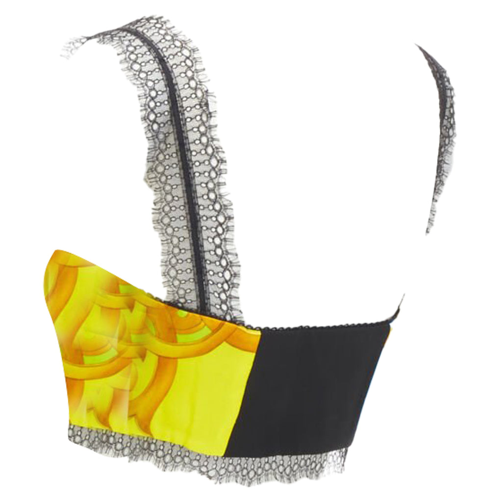 Versace Barocco Acanthus Pop Lace Bustier Top