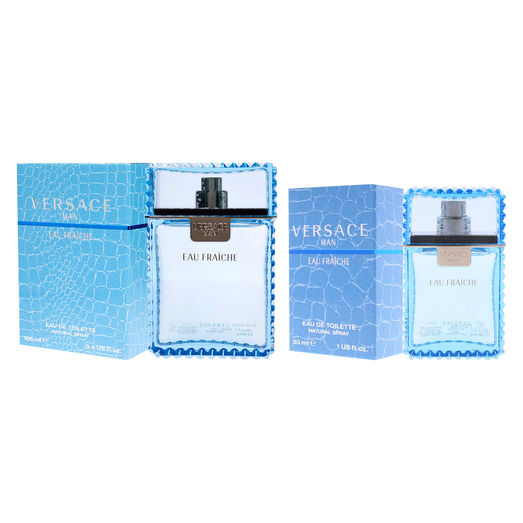 Versace Man Eau Fraiche Kit by Versace for Men - 2 Pc Kit 3.4oz EDT Spray, 1oz EDT Spray