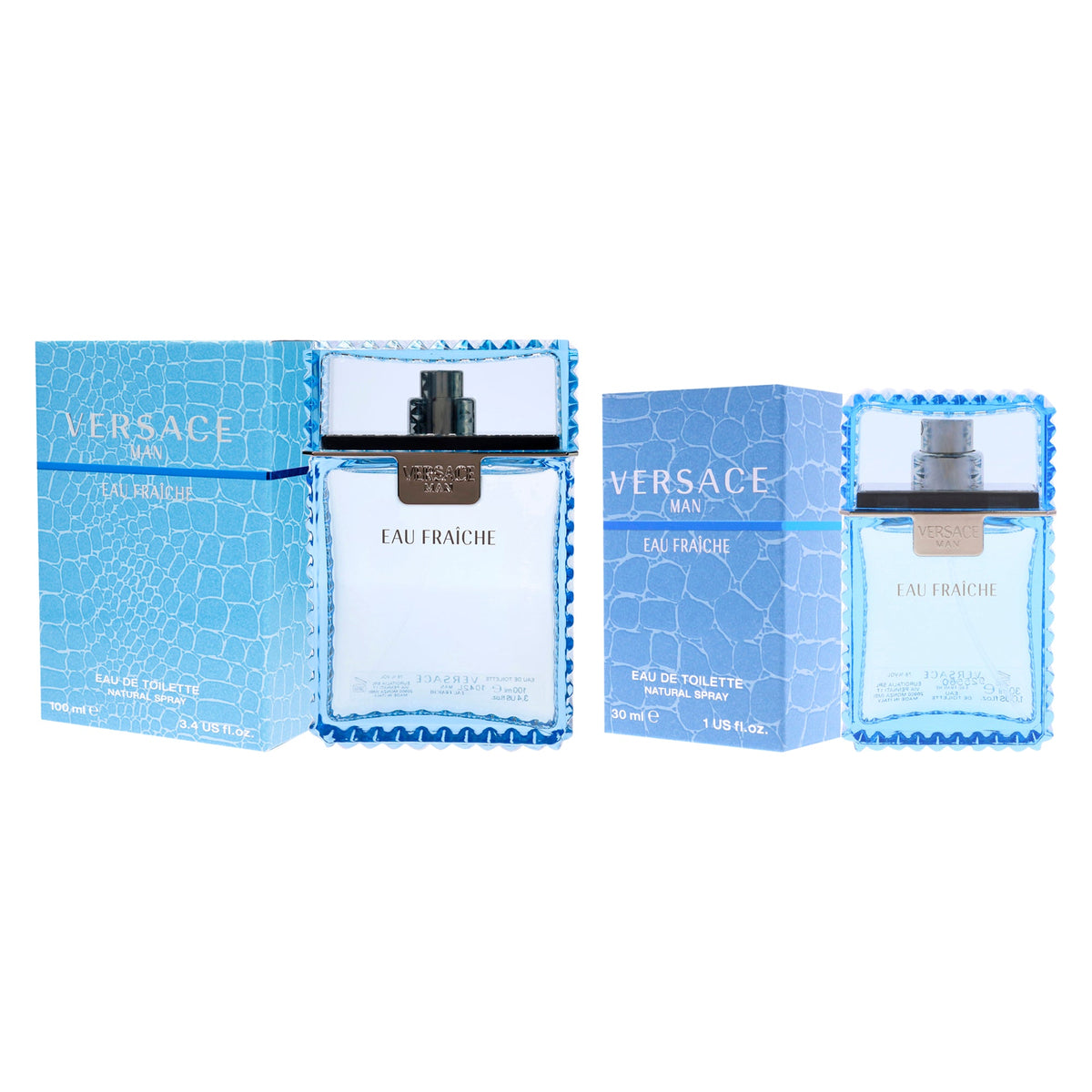 Versace Man Eau Fraiche Kit by Versace for Men - 2 Pc Kit 3.4oz EDT Spray, 1oz EDT Spray