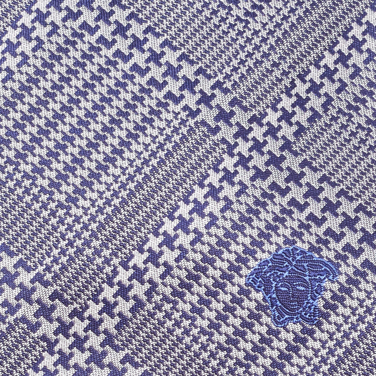 Versace Grey/navy Blue Patterned Silk Tie