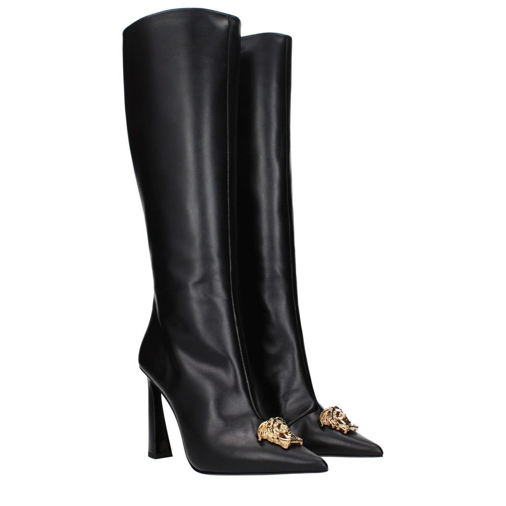 Versace Leather High Heel Women's Boots