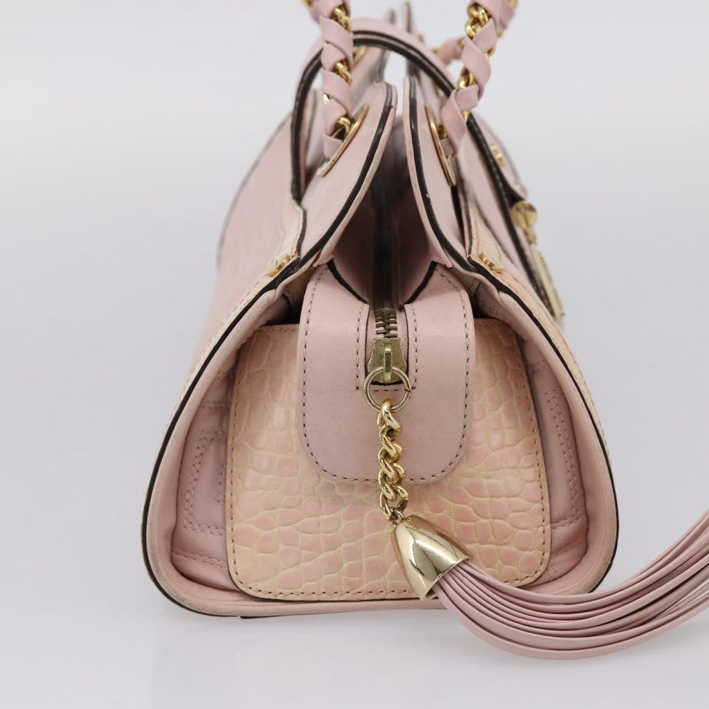 Versace Vintage Tote Leather Leather Tote Bag Bag (Pre-Owned)