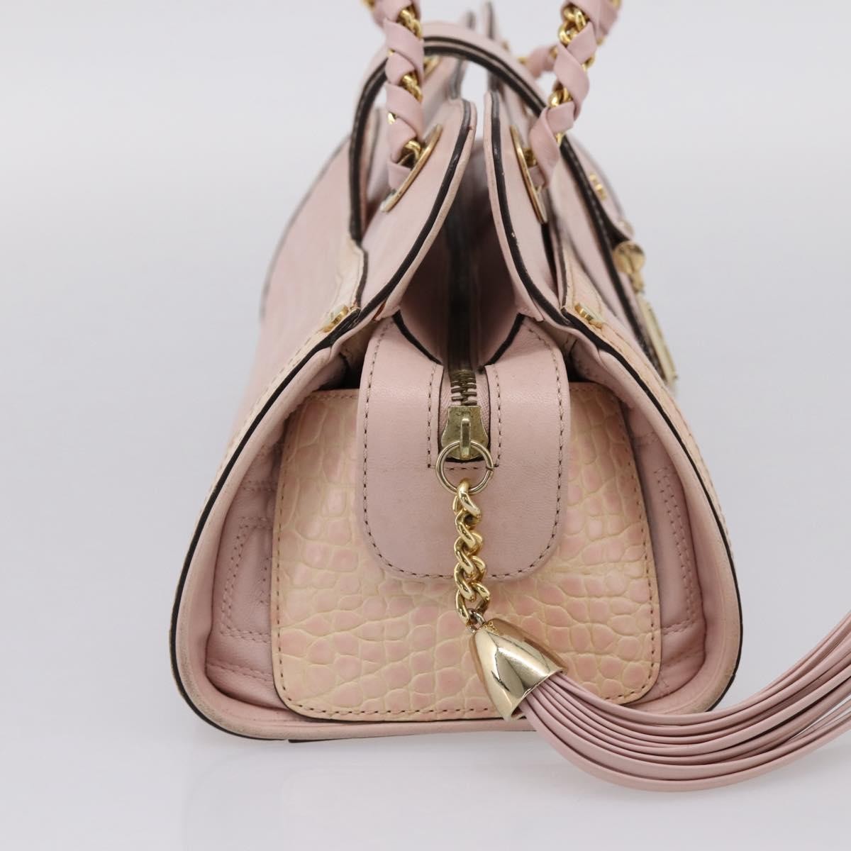 Versace Vintage Tote Leather Leather Tote Bag Bag (Pre-Owned)