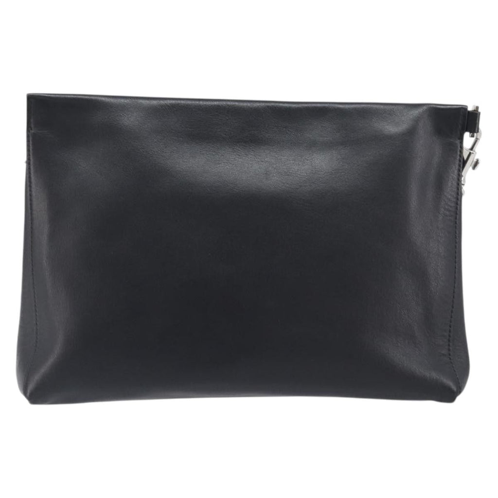 Versace Logo Medusa Wristlet Leather Leather Clutche & Pouche Bag (Pre-Owned)