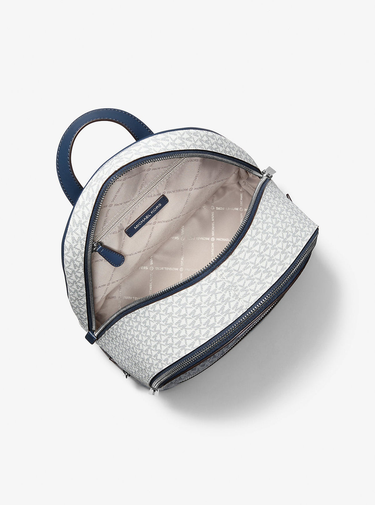Rhea Medium Metallic Signature Logo Backpack