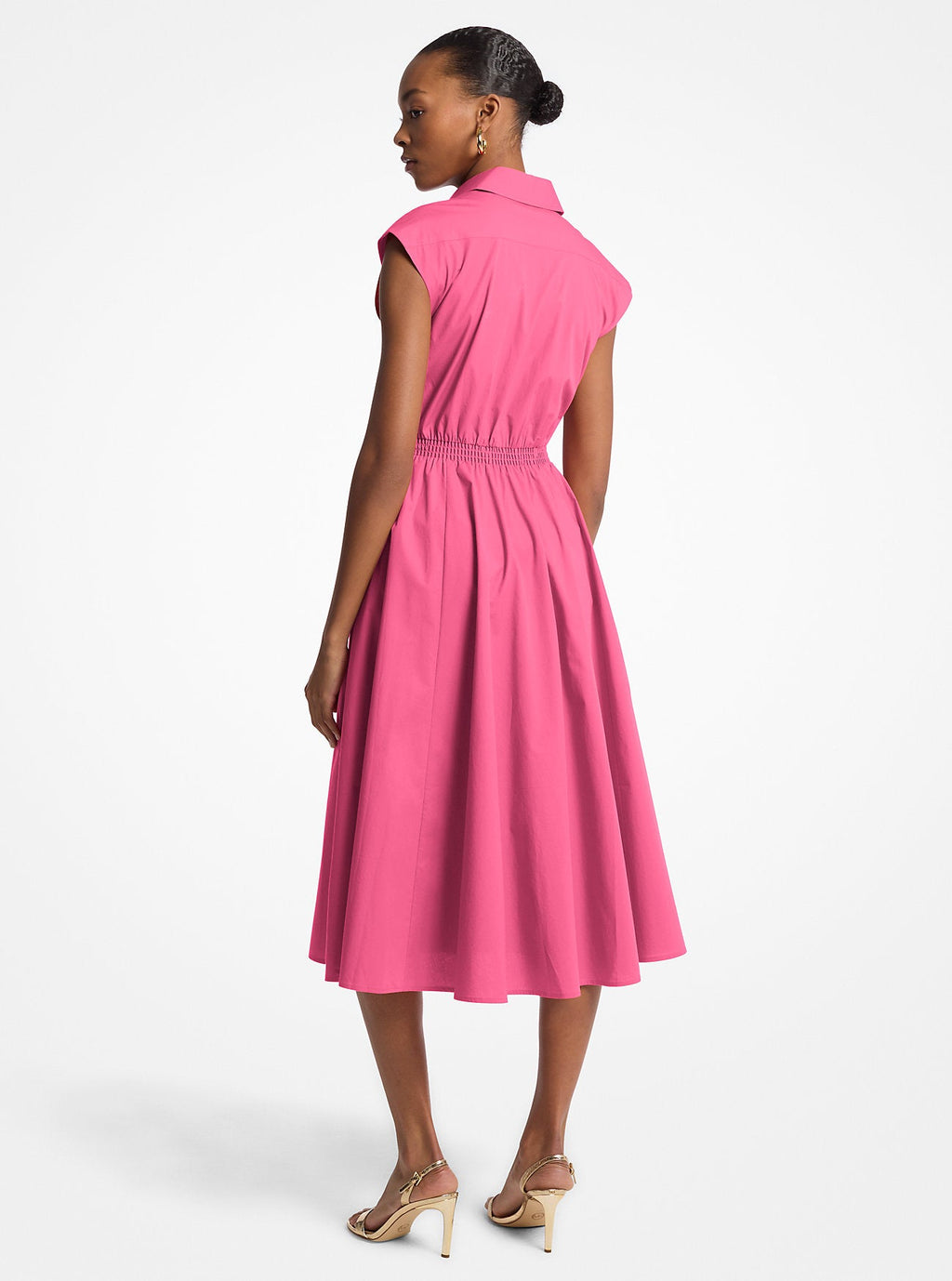 Stretch Cotton Poplin Midi Dress