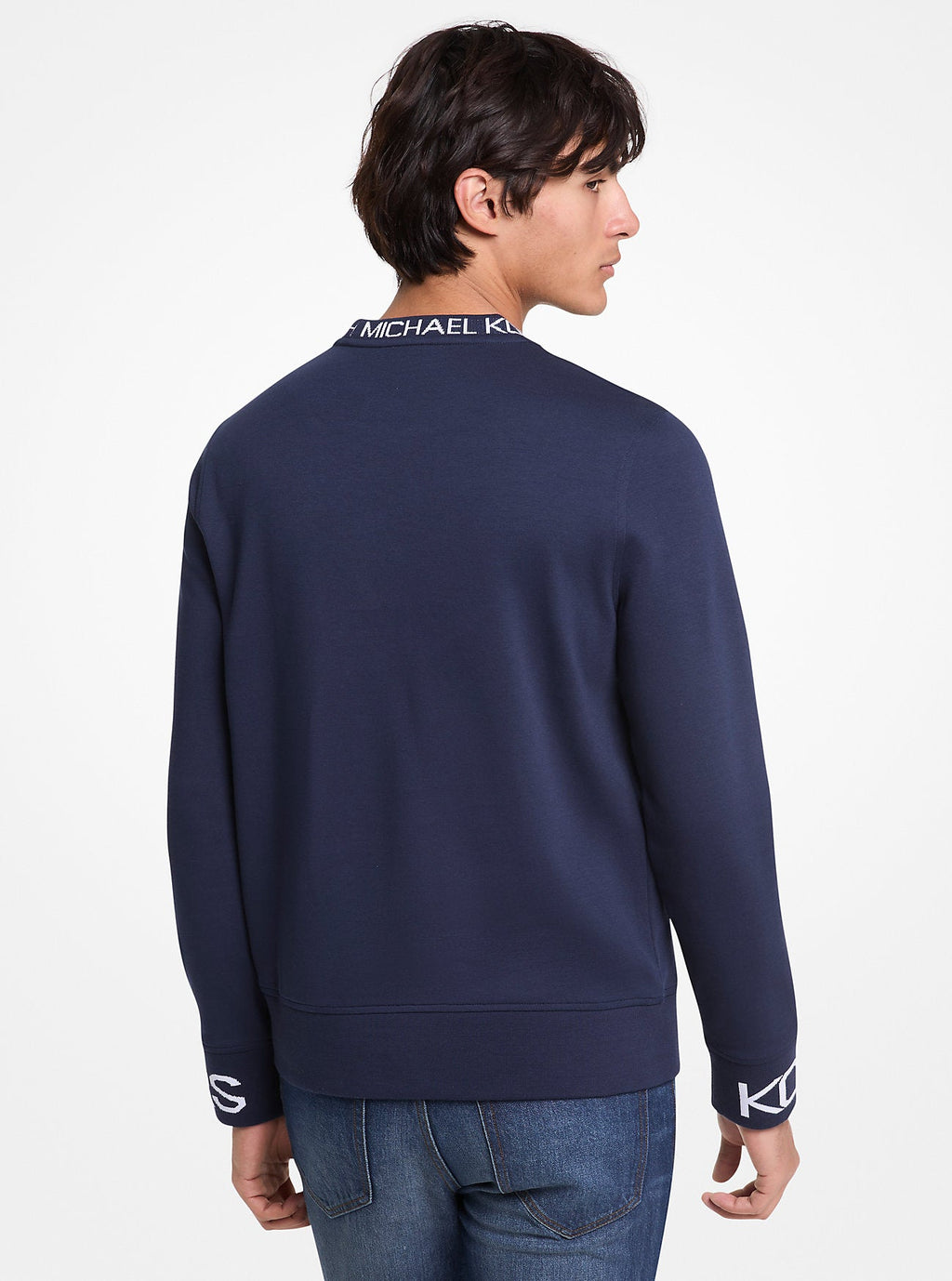 Logo Trim Cotton Blend Sweatshirt