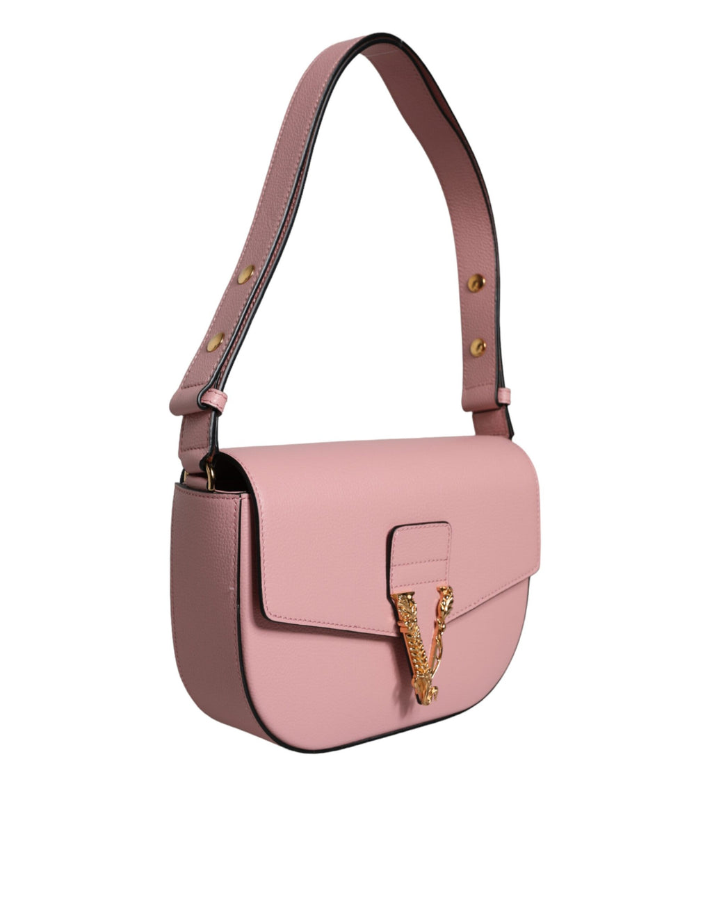 Versace Grainy Calf Leather Logo Crossbody Shoulder Women's Bag