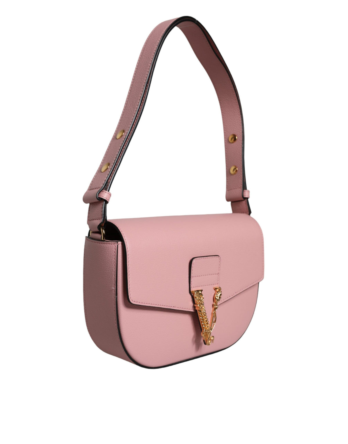 Versace Grainy Calf Leather Logo Crossbody Shoulder Women's Bag