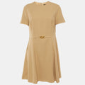 Versace Beige Crepe Medusa 95' Mini Dress