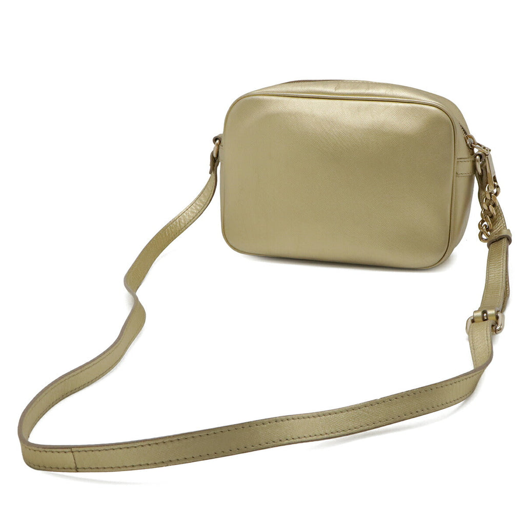 Versace Leather Shoulder Bag Metallic Gold