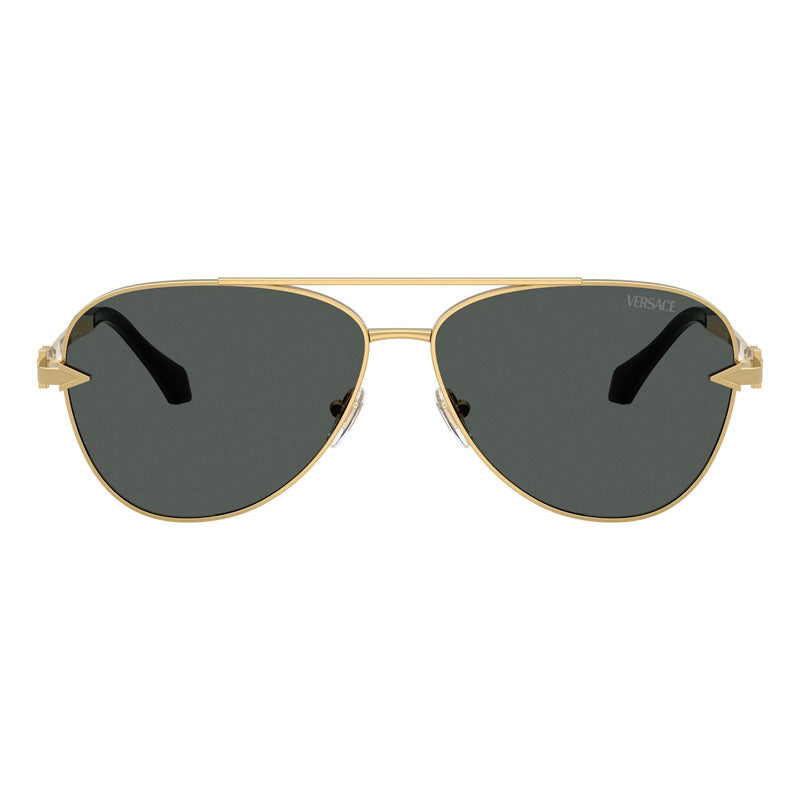 Versace Sunglasses Aviator Full Rim, Gold Frame And Dark Grey Lens Ve2283100287