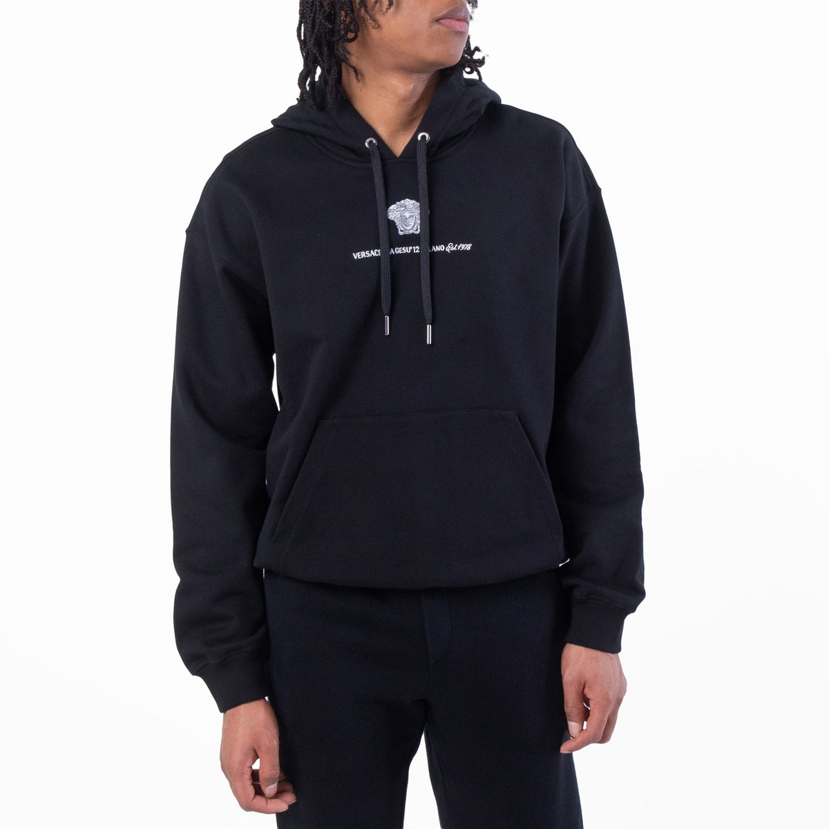 Versace Medusa Logo Embroidered Sweatshirt, Size Medium
