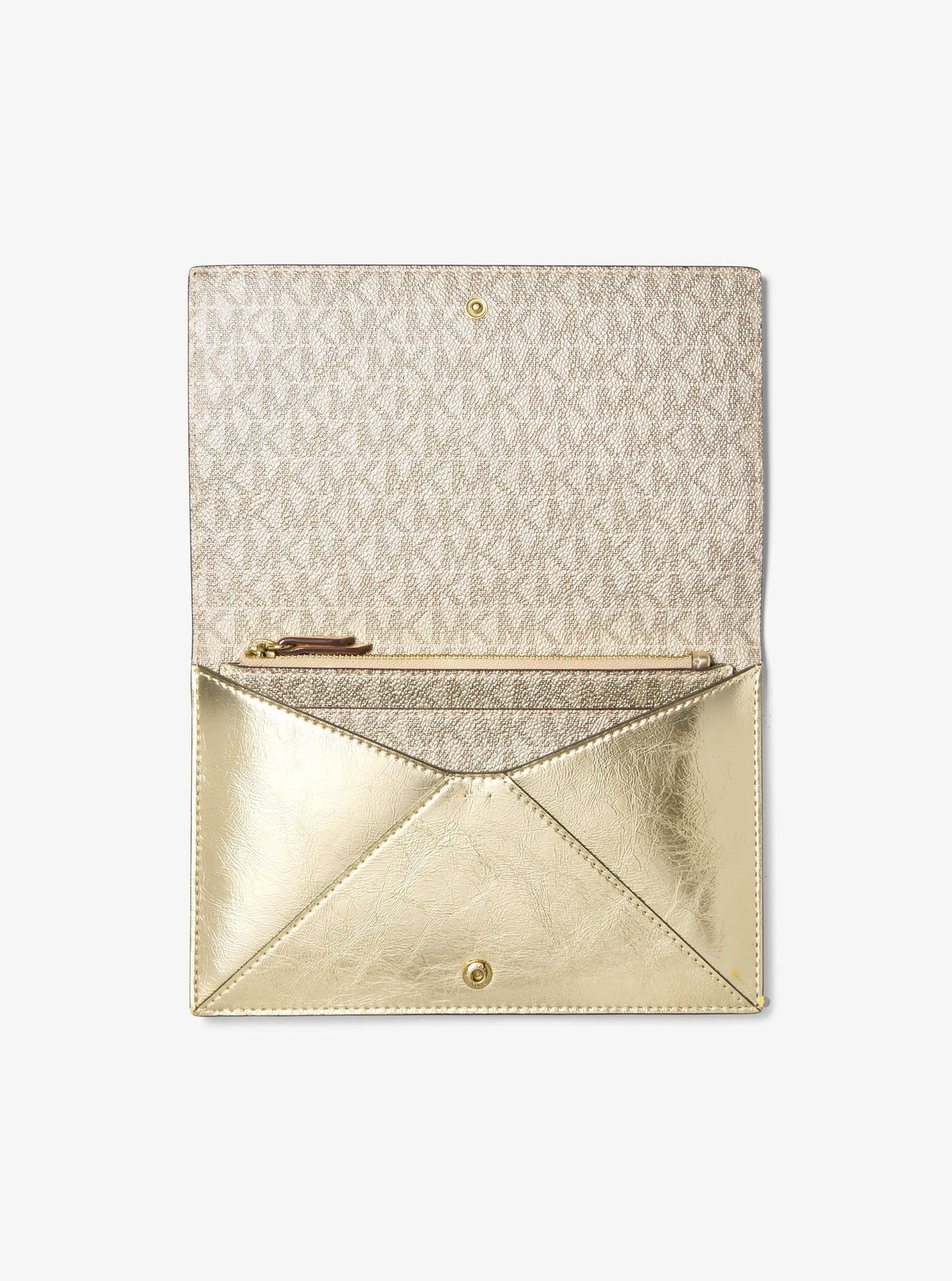 Jet Set Travel Small Metallic and Signature Logo 2-in-1 Clutch