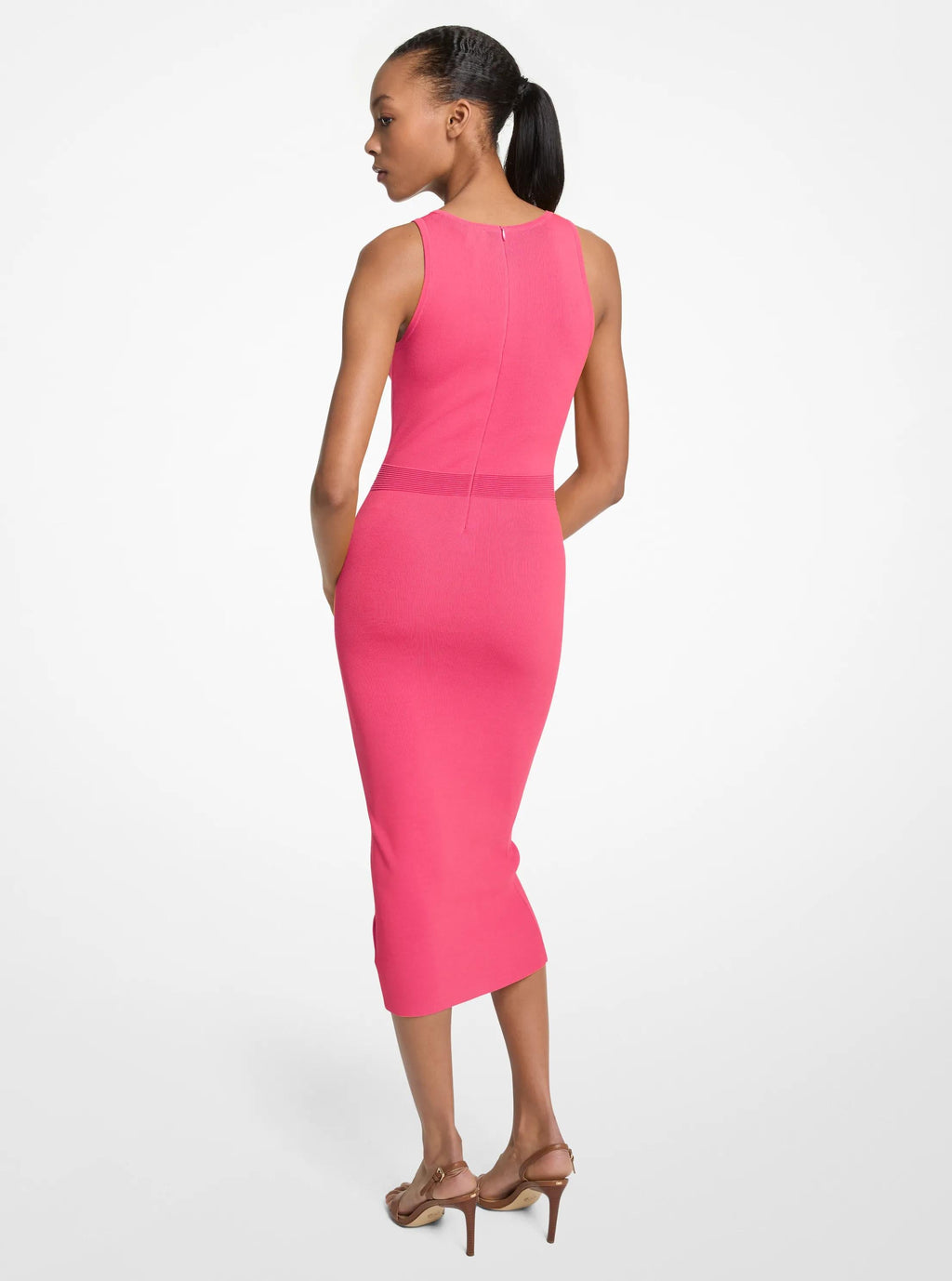 Stretch Viscose Blend Midi Tank Dress