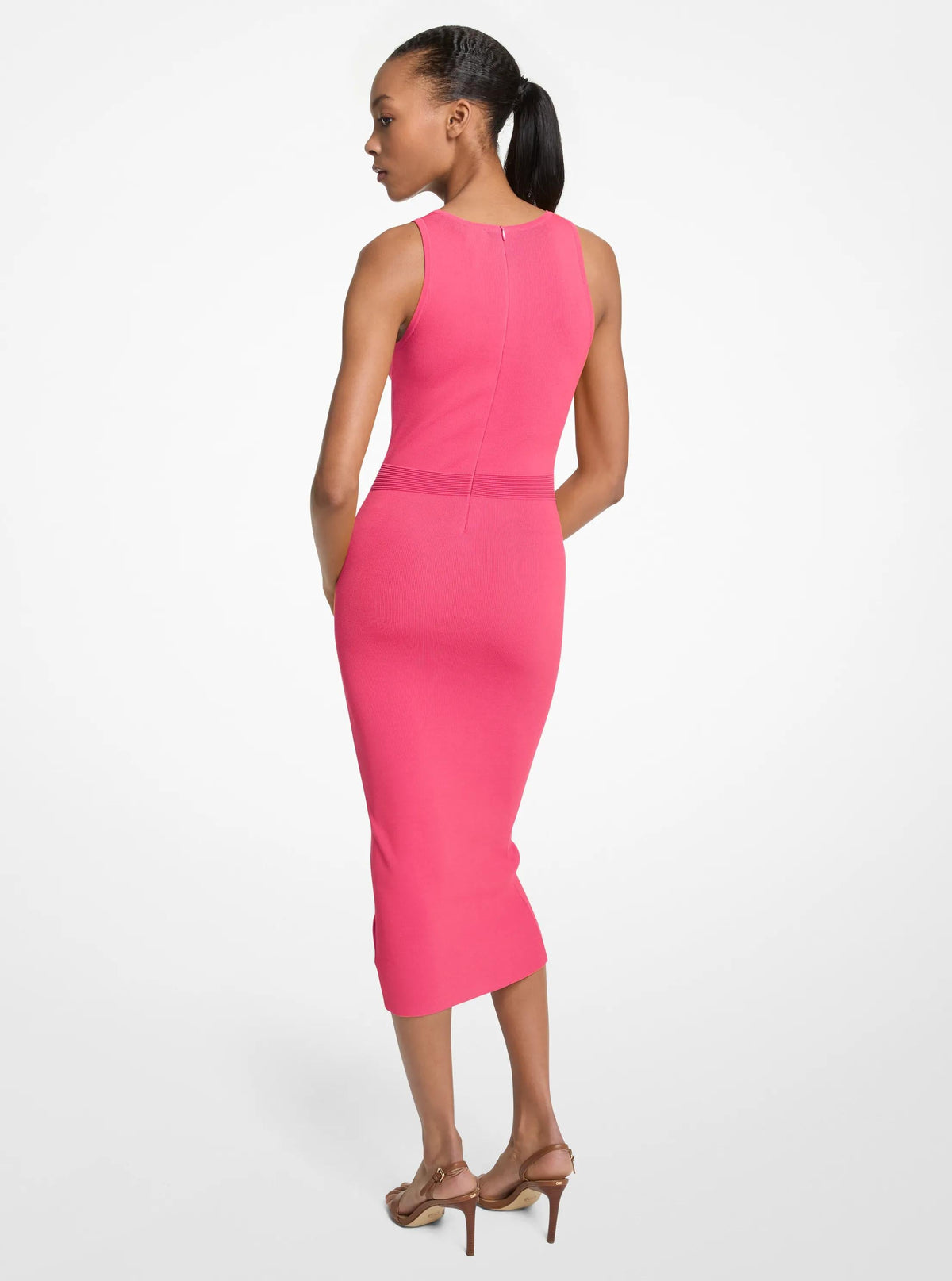Stretch Viscose Blend Midi Tank Dress