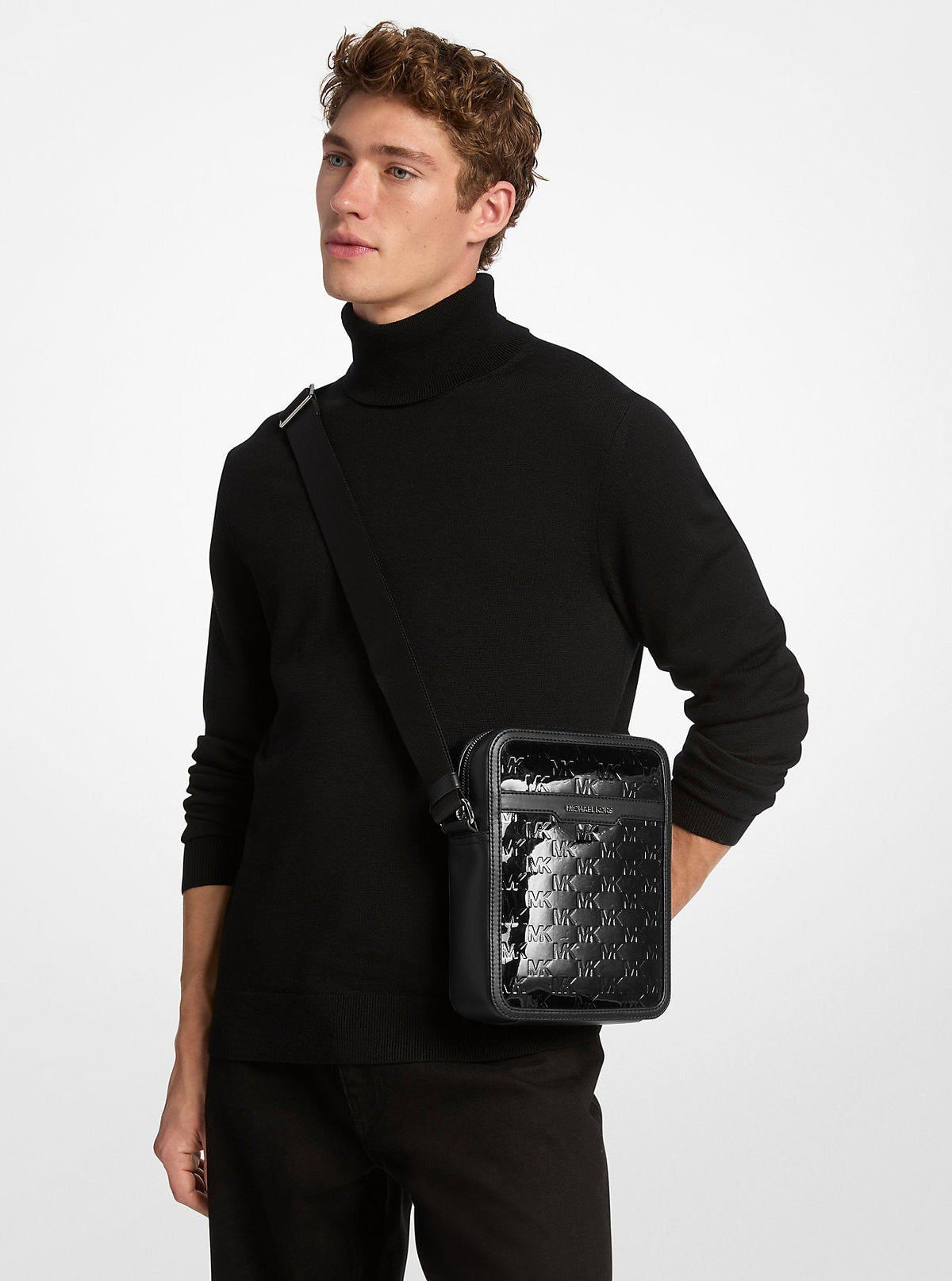 Cooper Metallic Logo Debossed Flight Bag
