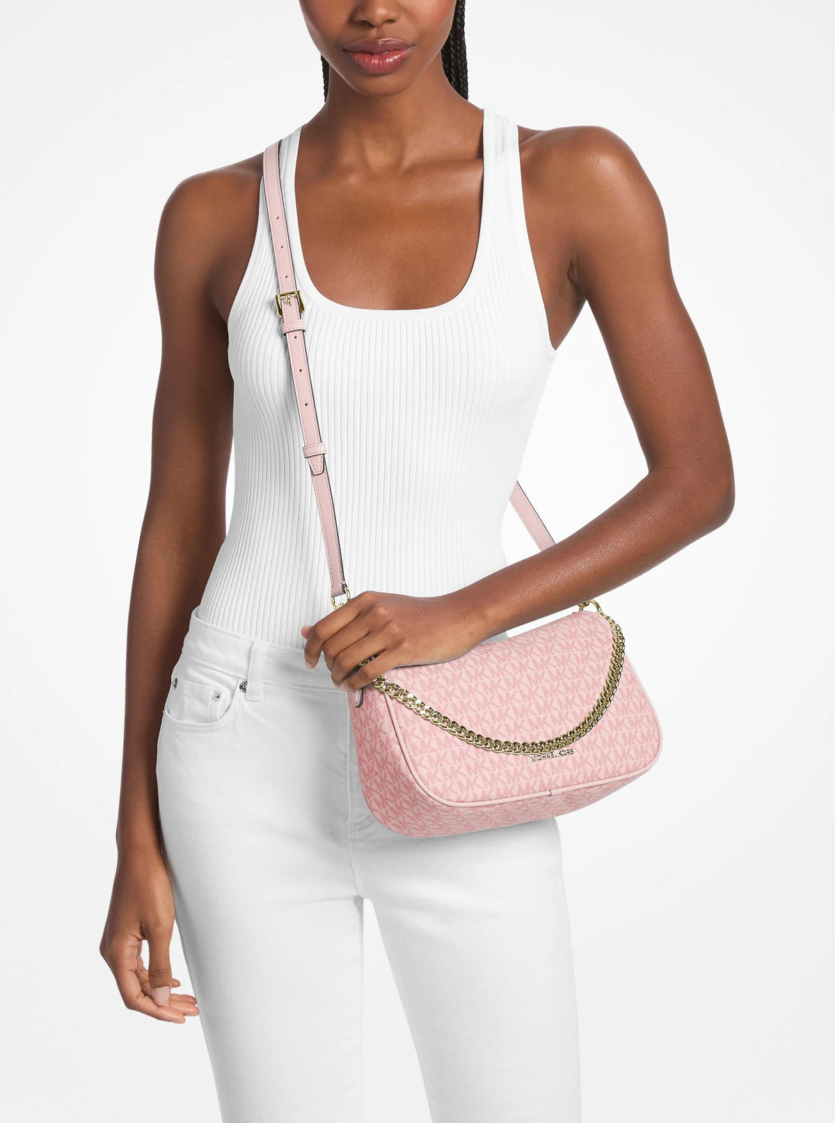 Carmela Medium Signature Logo Convertible Crossbody Bag