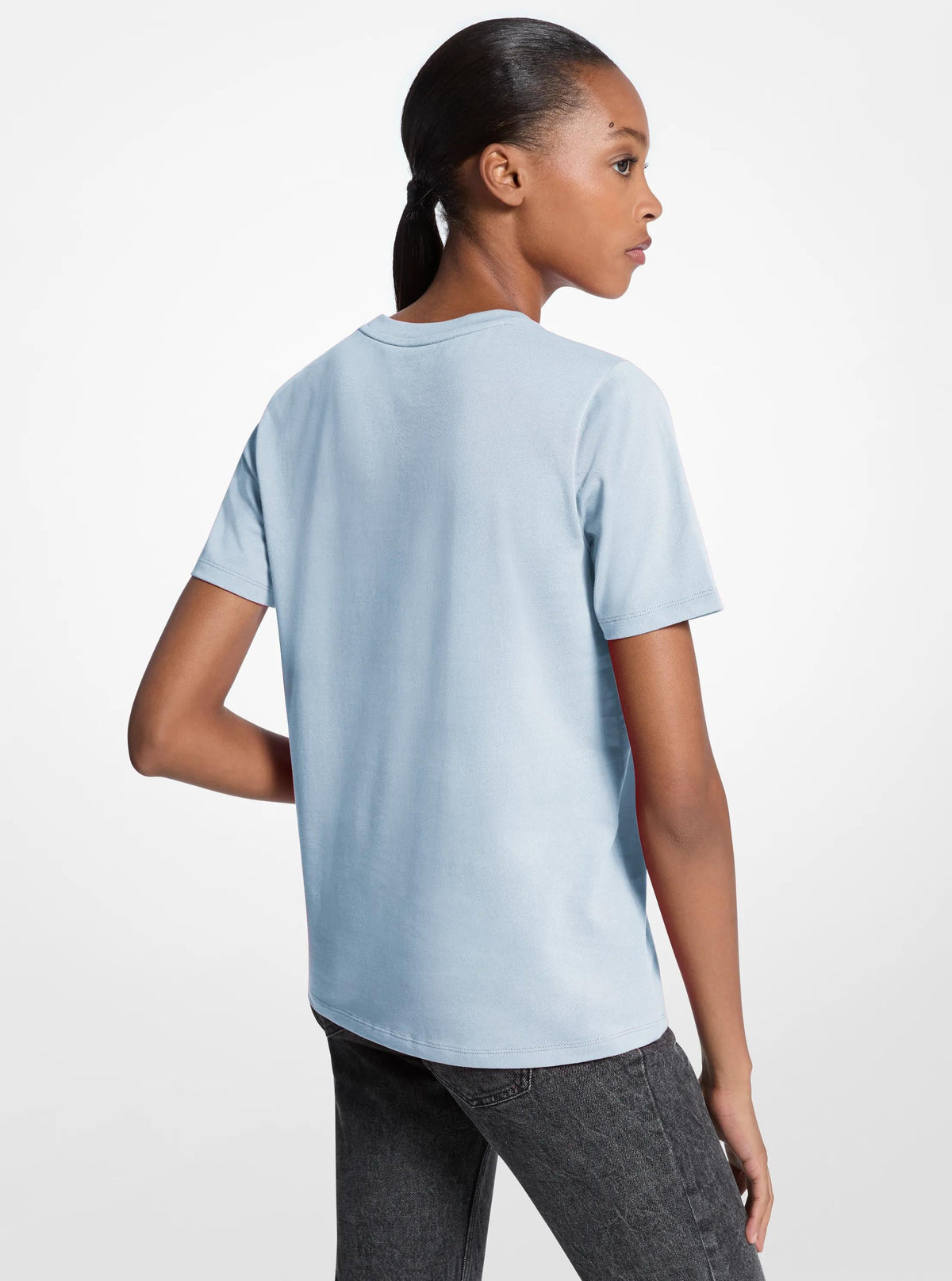 Sequined Logo Cotton T-Shirt