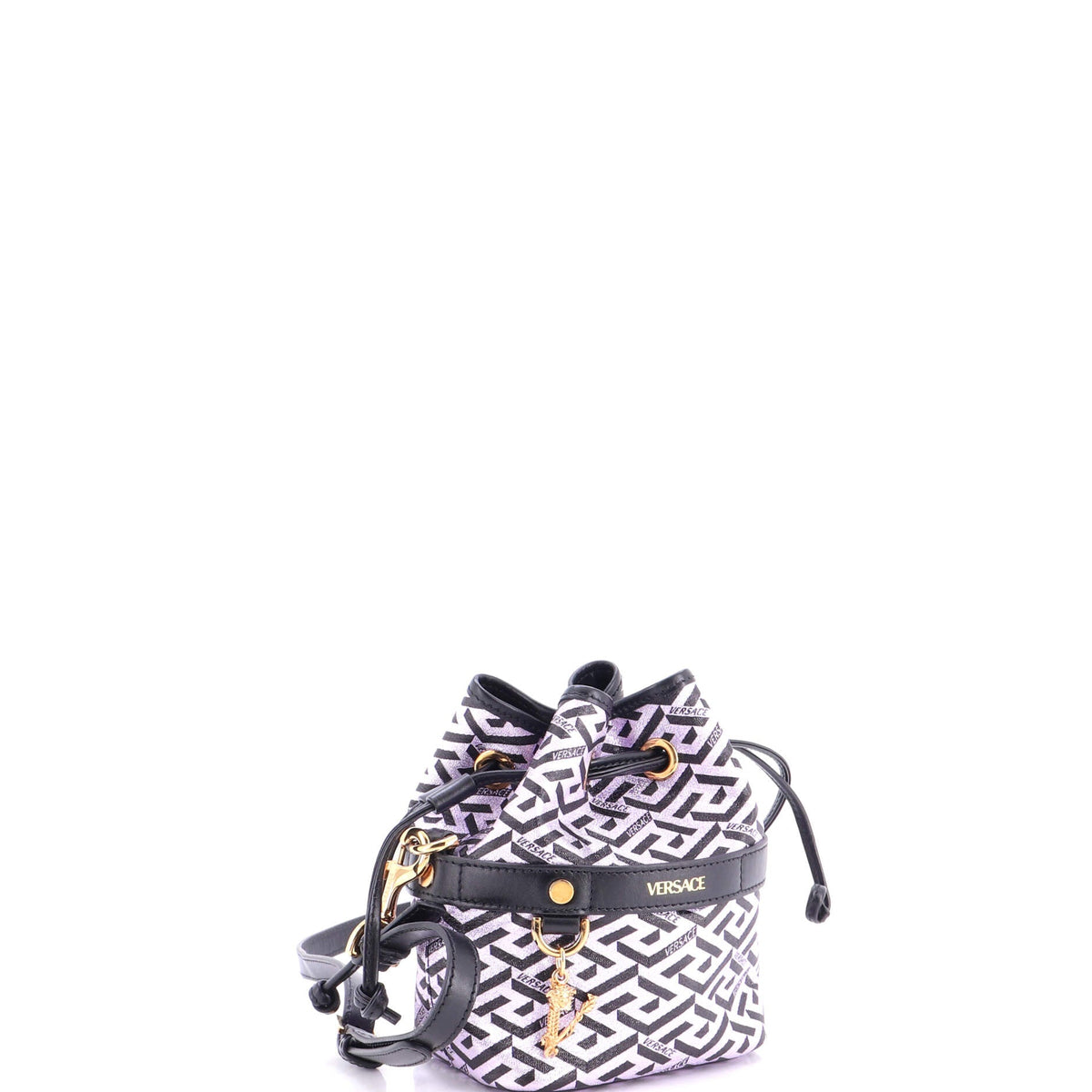 La Greca Bucket Bag Printed Coated Canvas Mini