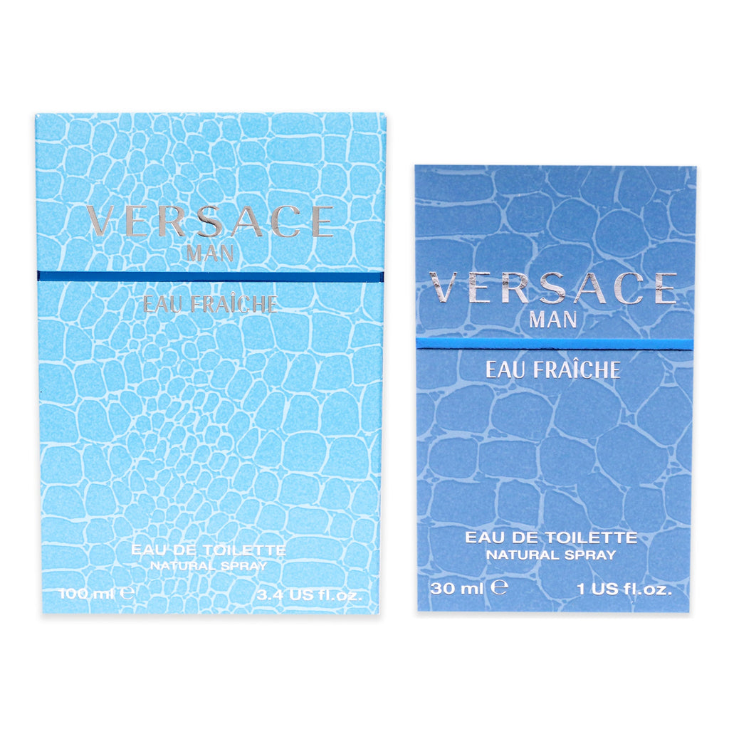 Versace Man Eau Fraiche Kit by Versace for Men - 2 Pc Kit 3.4oz EDT Spray, 1oz EDT Spray