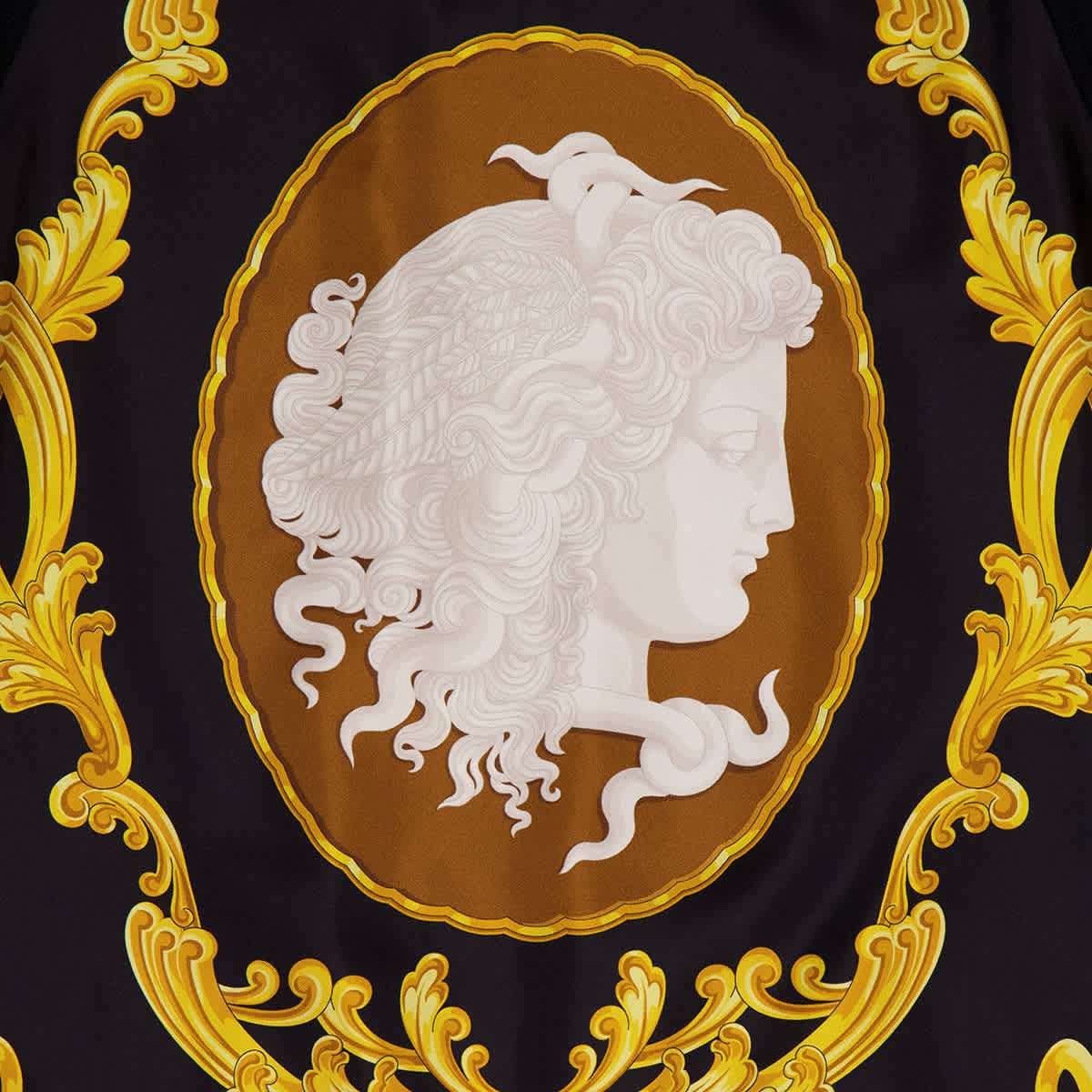 Versace Cameo Silk-Foulard Wool Knit Top