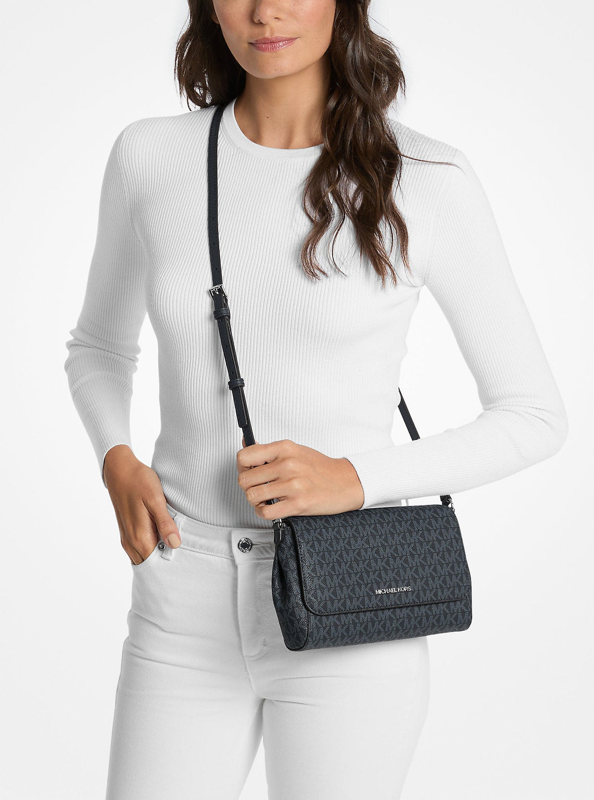 Medium Signature Logo Convertible Crossbody Bag