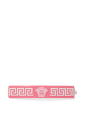 Rectangular Pink Hair Clip With Greek Key Design