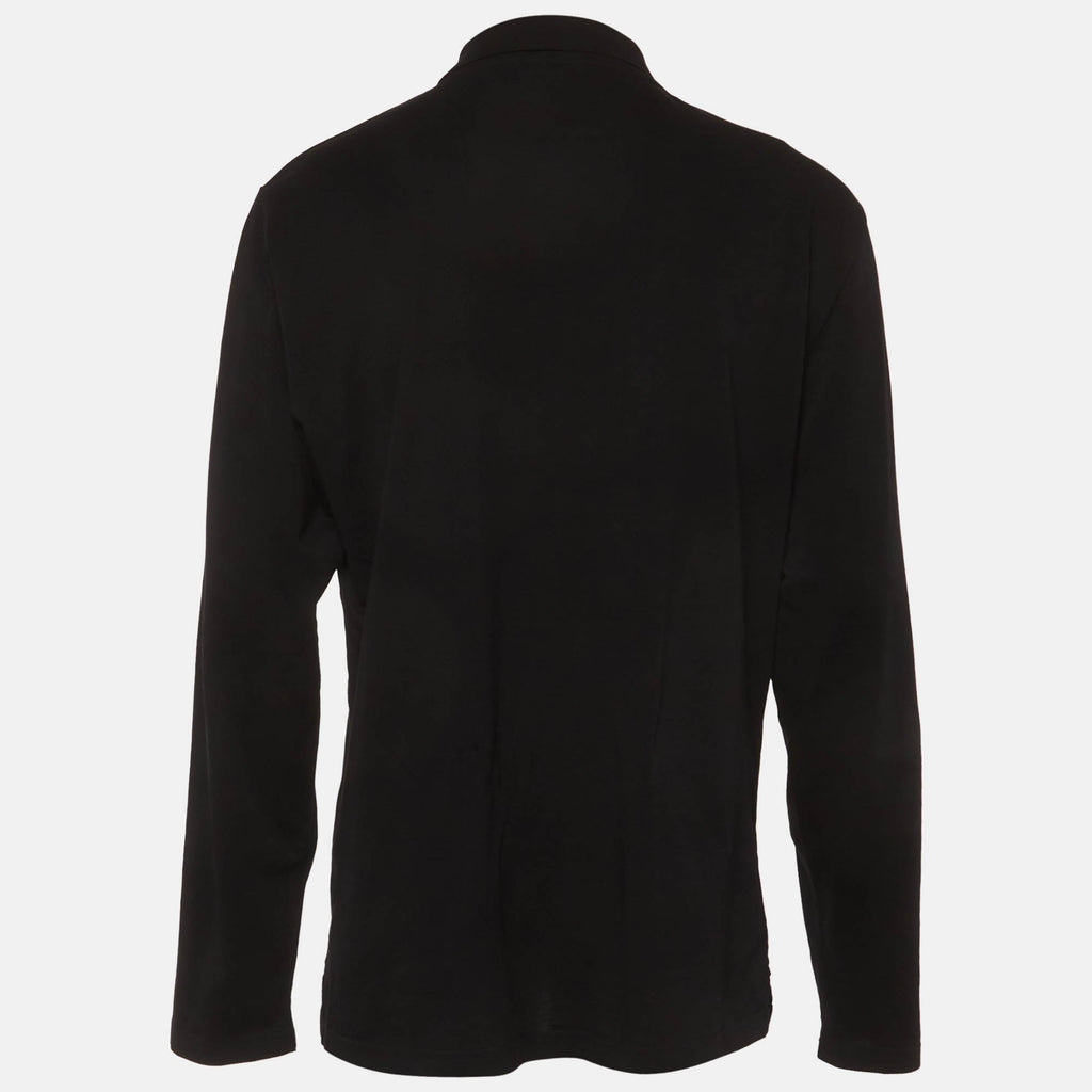 Versace Jeans Black Logo Tiger Graphic Jersey Polo Shirt